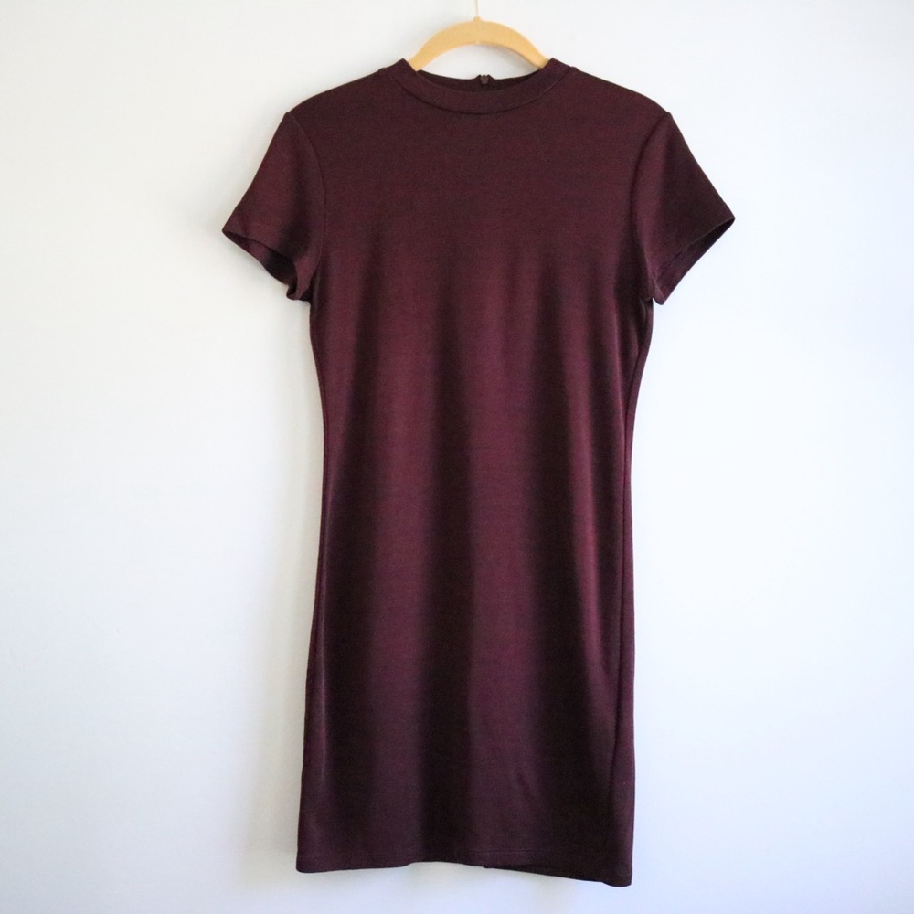 Forever 21 Maroon Short Sleeve Mini Dress